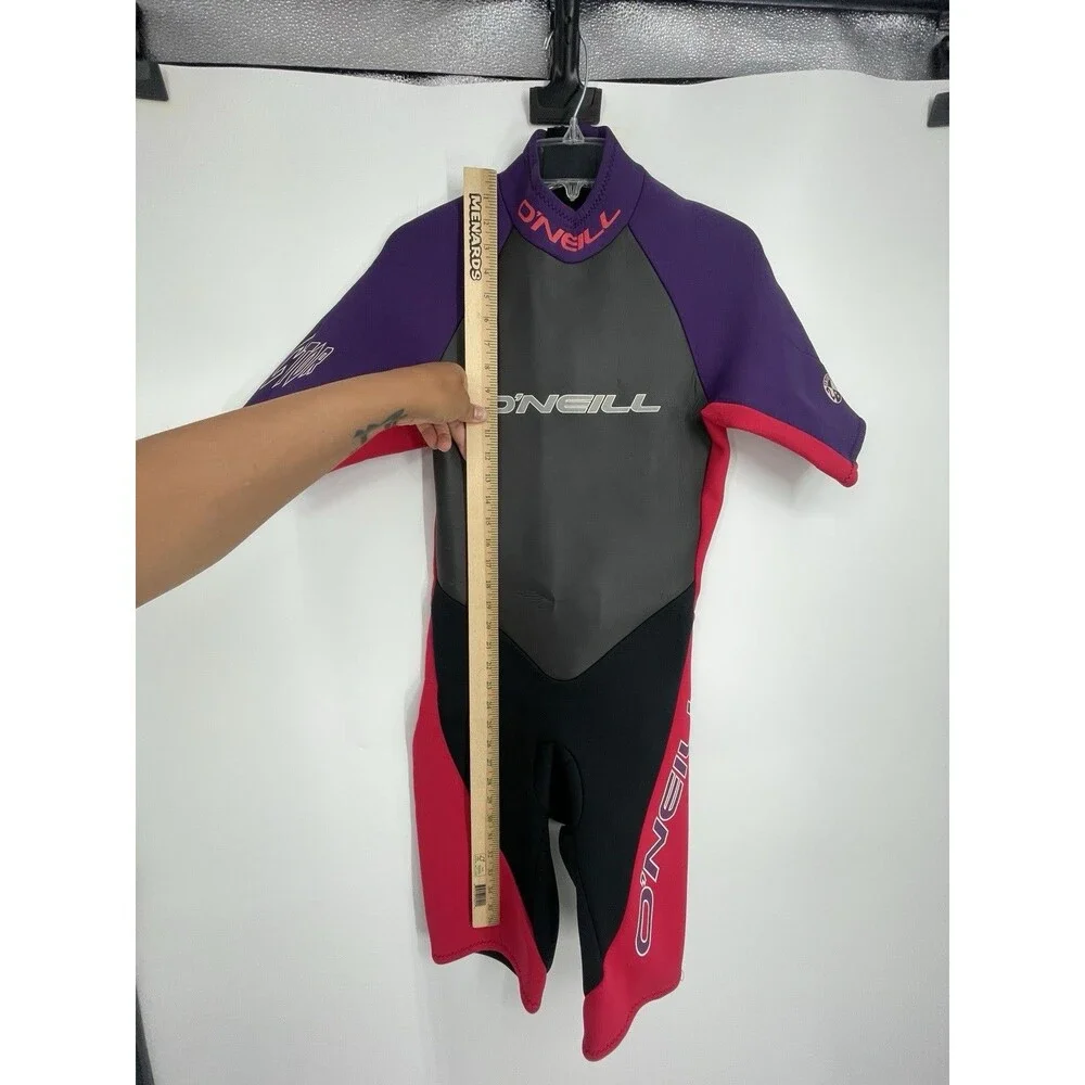 Vintage O’Neill Reactor 2/1mm Shorty Wetsuit Purple Black Adult Back Zip Surf